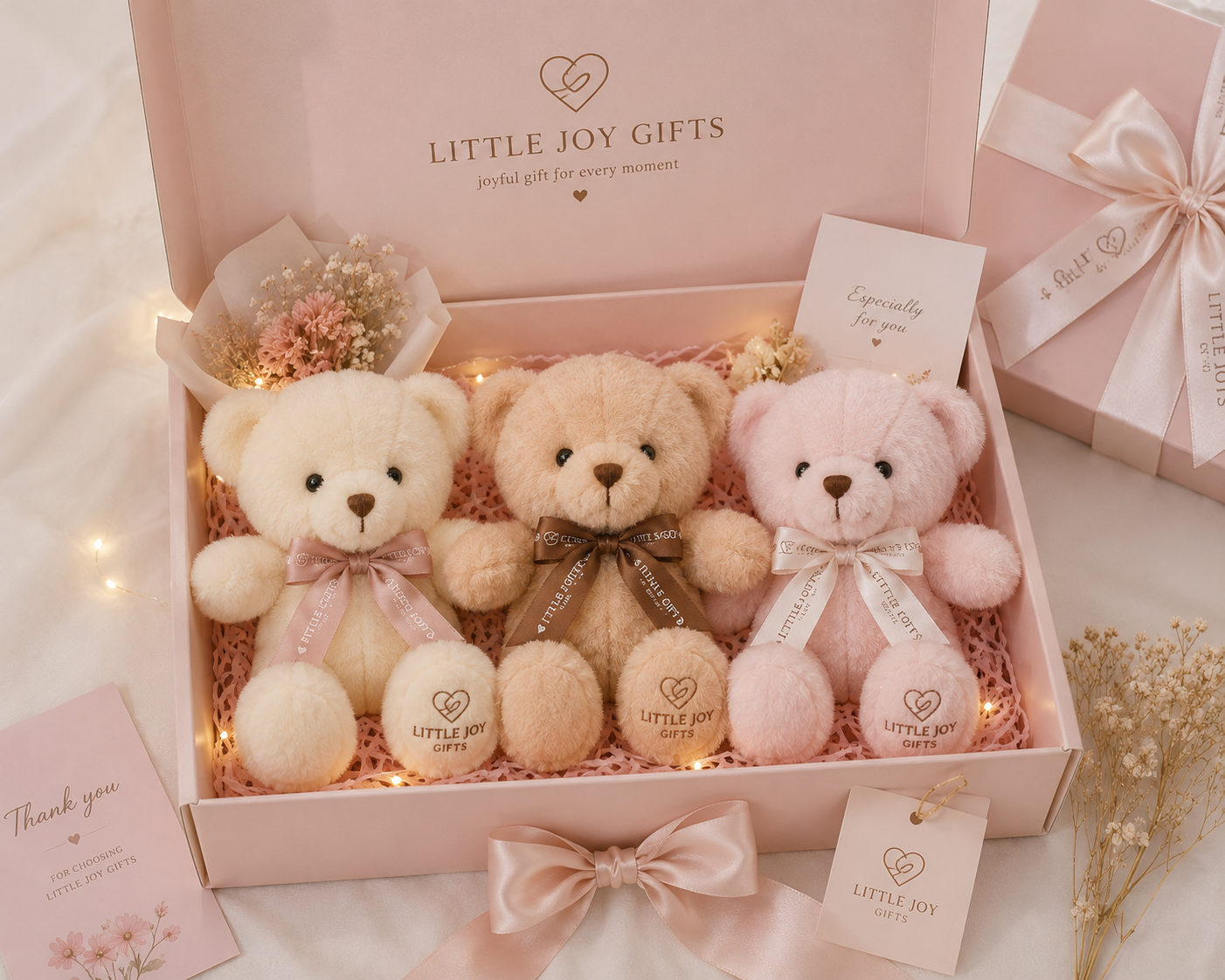Set 3 Con Gấu Little Joy Gifts – Món Quà Dễ Thương Và Ý Nghĩa Dành Cho Người Thân Yêu